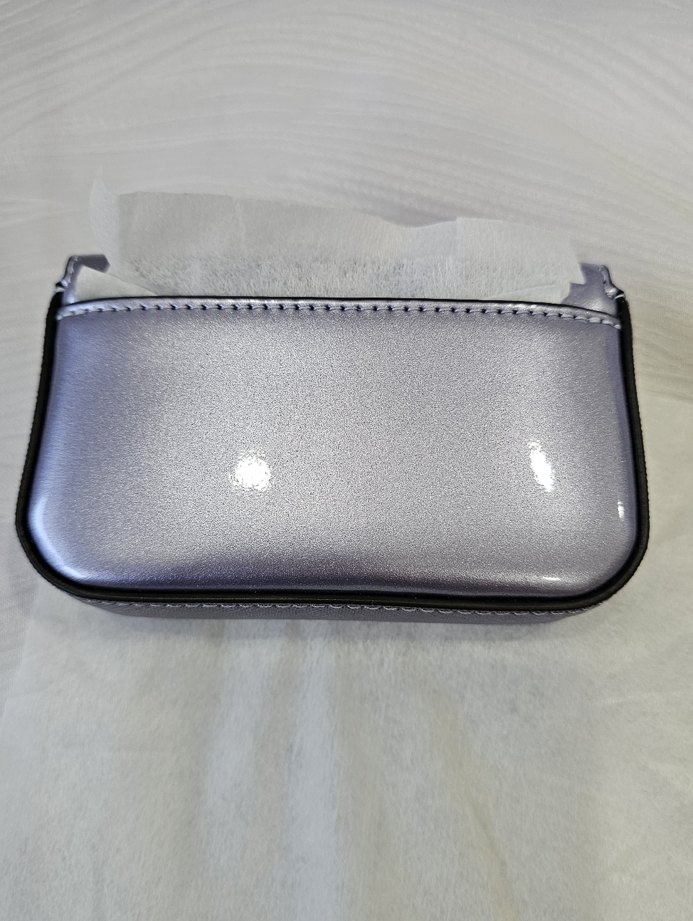 Kate Spade Metallic Purple Patent Card Case on Chain Crossbody RARE - Picture 15 of 15